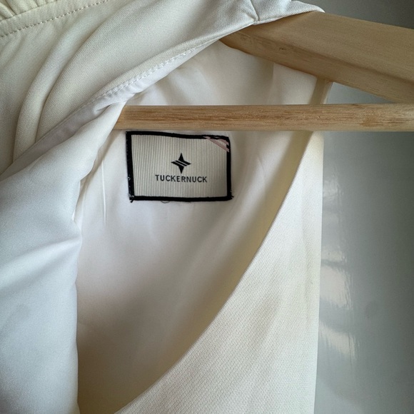 Tuckernuck Ivory Ruffle Neck Blouse - Picture 12 of 16